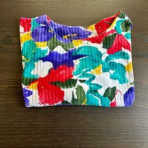 Vintage LA rush bright floral cropped long sleeve top ⚡️⚡️